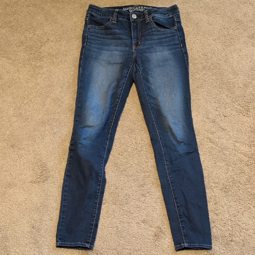 American Eagle Outfitters Women's Dark Blue Skinny Jeans